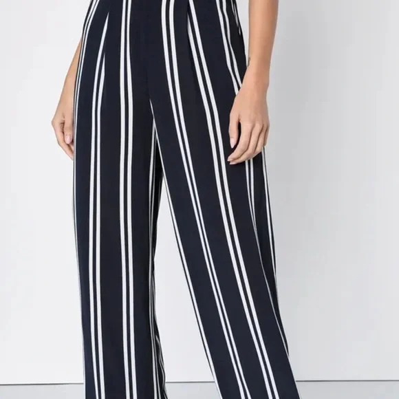 Coastal Living Navy Blue and White Striped Two Piece Jumpsuit - Picture 3 of 5